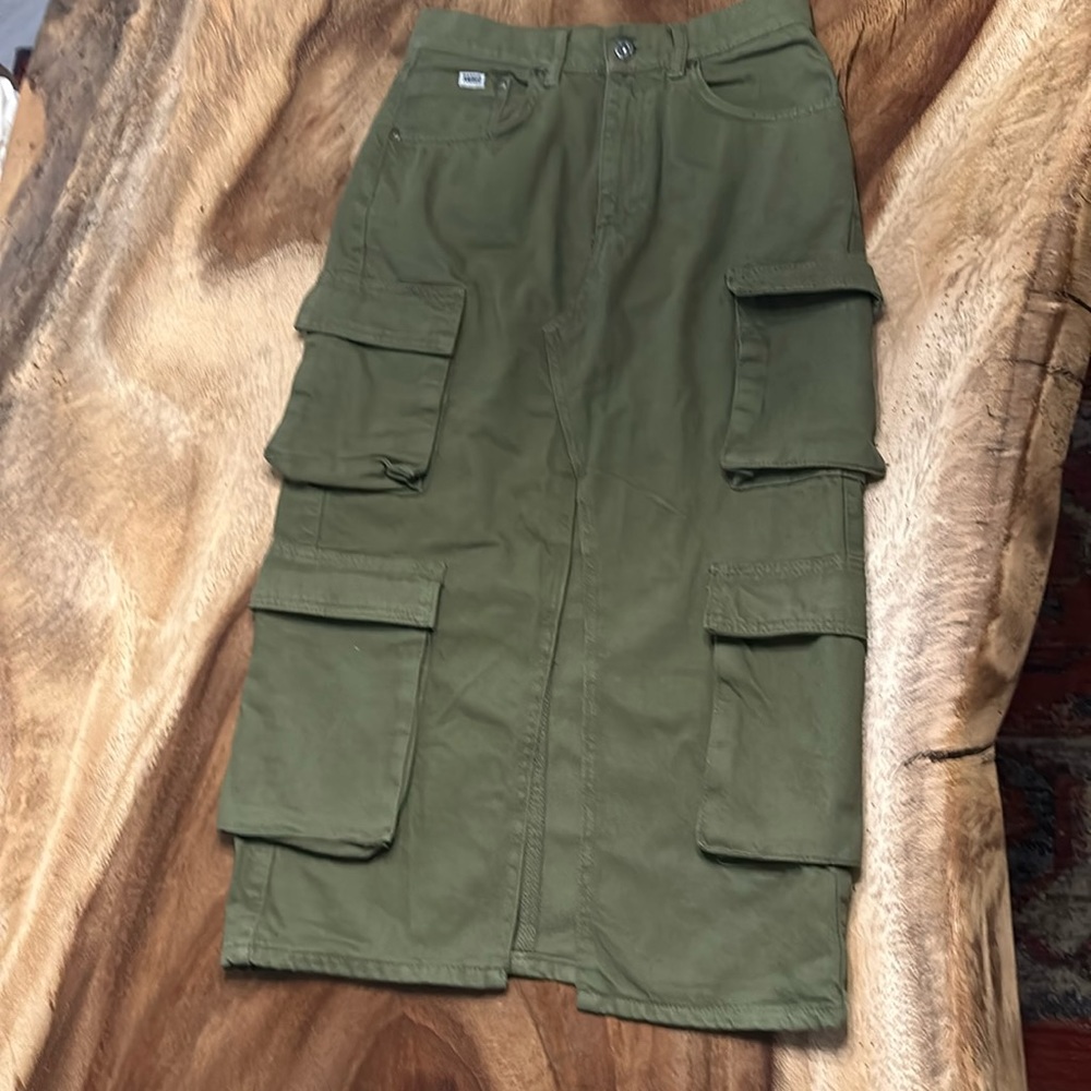 Free People Ragged Priest Soda Combat MIDI Skirt Denim Size Small